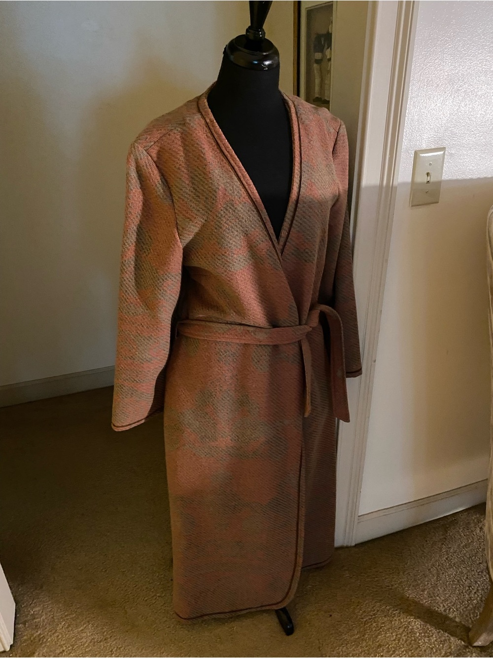 J. Jill, Wrap Coat in Dusty Rose and Sage (NWT)